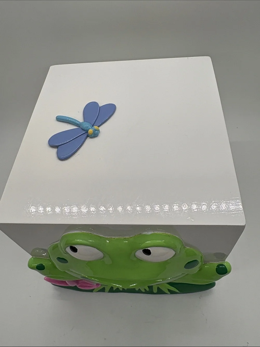 Green Frog Animal Tissue Box Cover Vintage.